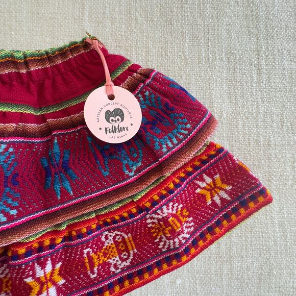 NWT Folklore Red Tiered Skirt 2/3 - Picture 2 of 4